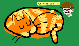 oranssi nukkuva sarjakuvakissa